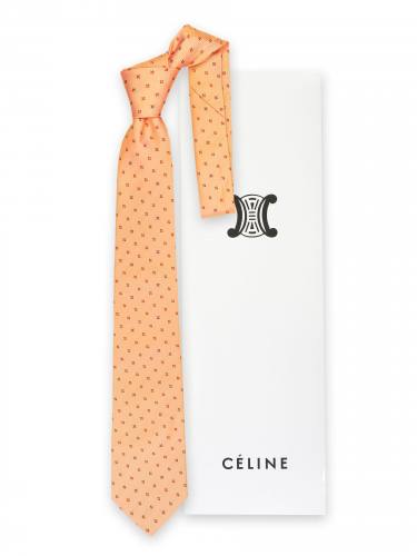 Оранжевый галстук с мелким узором Celine 57961