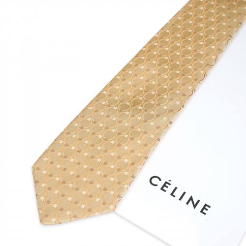 Стильный бежевый галстук в кружках Celine 853518