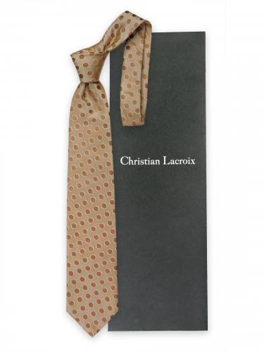 Современный галстук бронзового тона в горох Christian Lacroix 836174