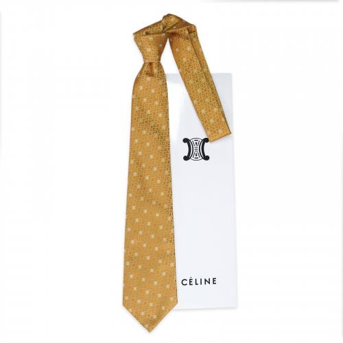 Красивый коричневый мужской галстук Celine 853357 