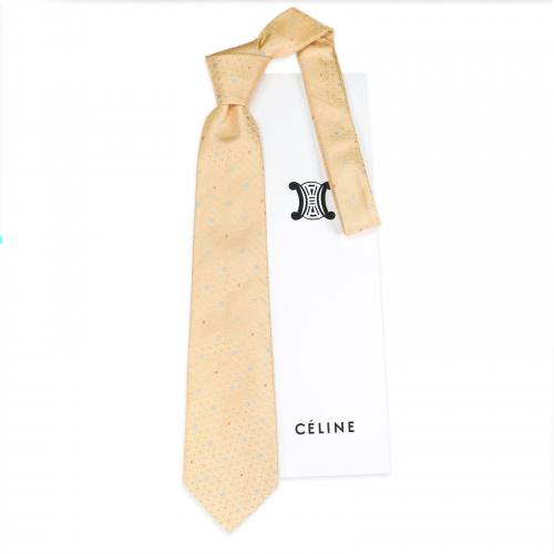 Желтый галстук с красивым узором Celine 853302