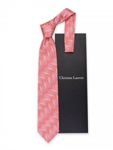 Галстук с волнистым узором в розовых тонах Christian Lacroix 815097