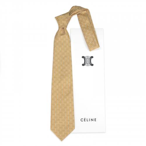 Коричнево-бежевый итальянский галстук Celine 853259 