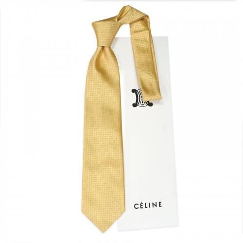 Галстук мужской желтый с узором Celine 853169 