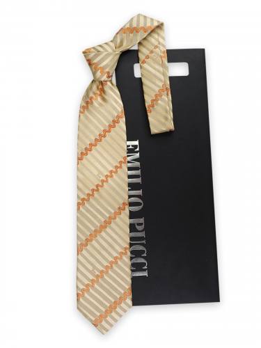 Золотистый галстук с волнами Emilio Pucci 101775
