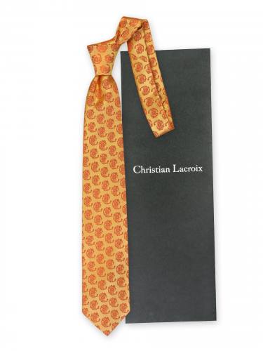 Неординарный оранжево-золотистый галстук Christian Lacroix 836415 
