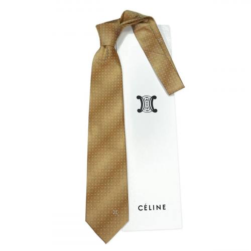 Коричневый галстук с красивым дизайном Celine 852683