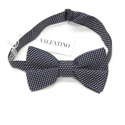 Модная пестрая бабочка красивого синего оттенка с белым мелким узором Valentino 813301N 