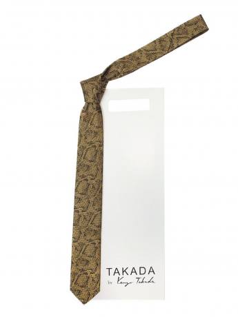 Черный галстук с золотистым дизайном под рептилию Kenzo Takada 826385N