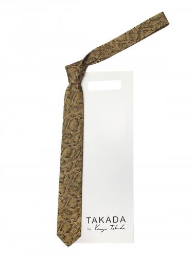 Черный галстук с золотистым дизайном под рептилию Kenzo Takada 826385N