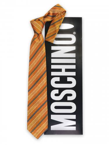 Оранжевый галстук в полоску Moschino 35777 