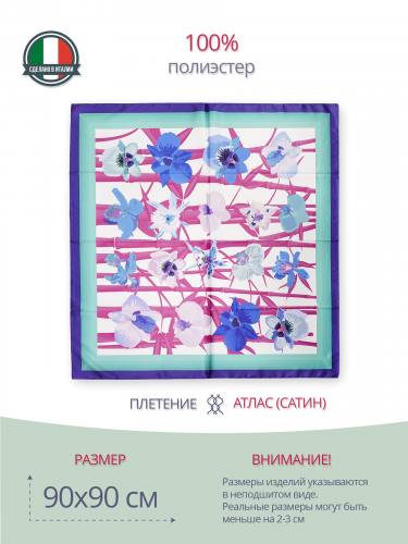 Стильный платок с цветами 90x90 P29090037-Go