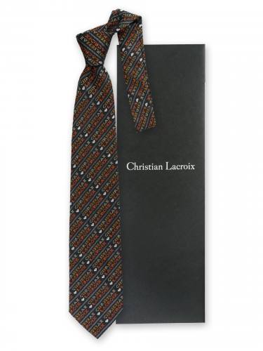 Нестандартный итальянский галстук с надписями Christian Lacroix 836545 