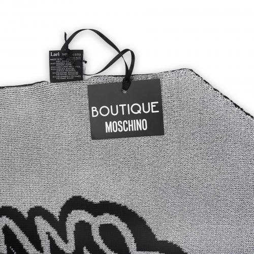 Шарф зимний двухсторонний черный и серый Moschino M02819001-Mo