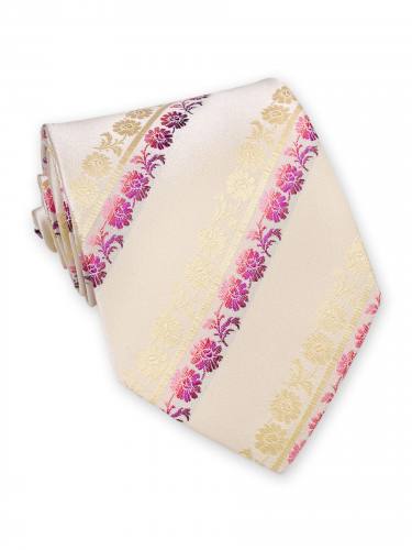 Бледно-лимонный галстук с яркими цветами Christian Lacroix 836054 