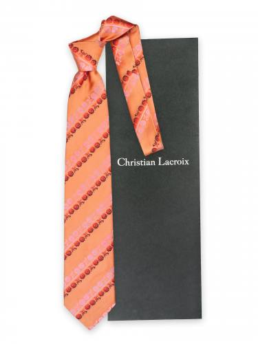 Яркий итальянский галстук с цветами Christian Lacroix 836081 
